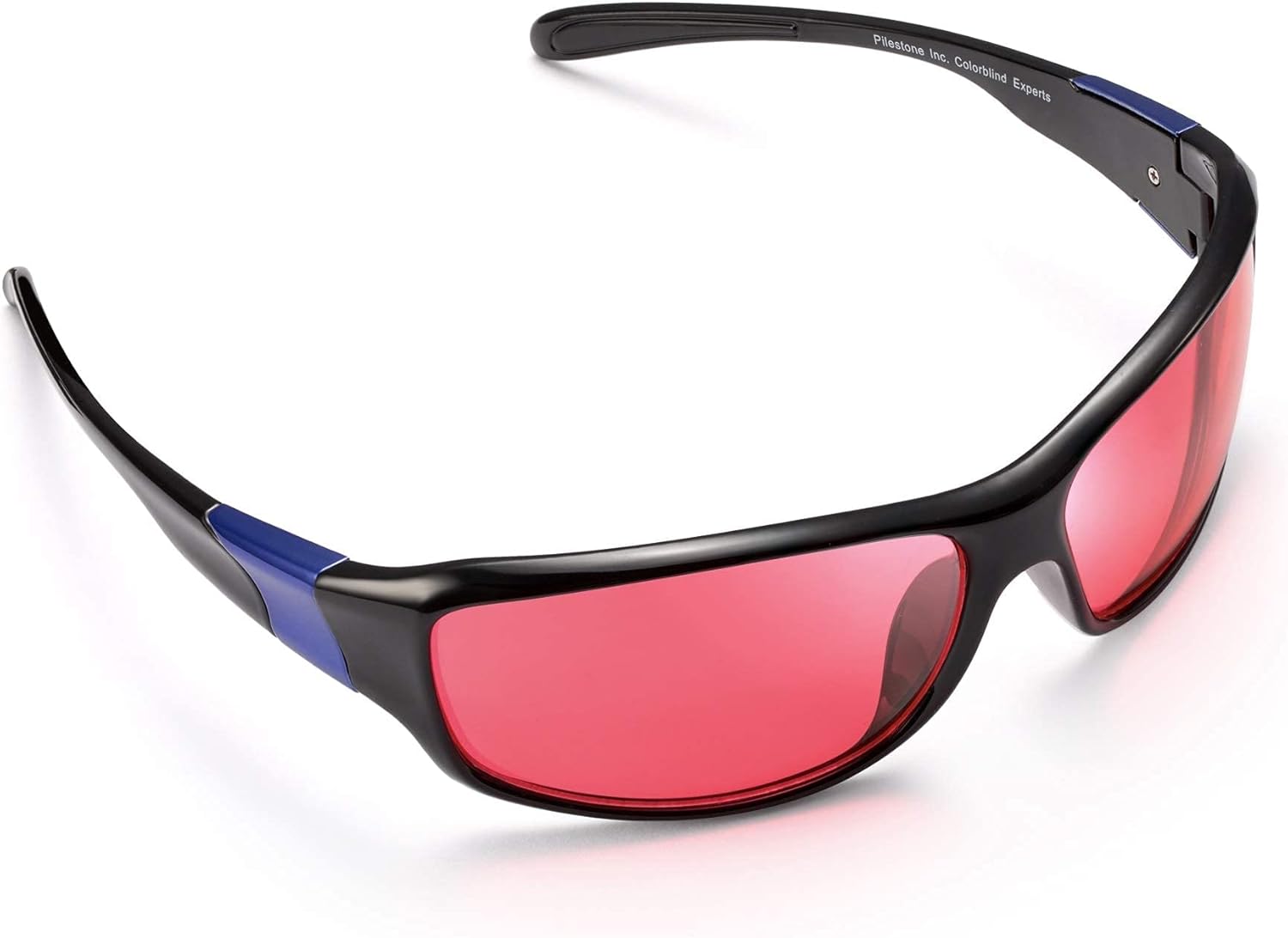 Pilestone TP-016 Lens D Color Blind Gafas estilo deportivo para uso en interiores y exteriores de ceguera roja mediafuerte, Negro –