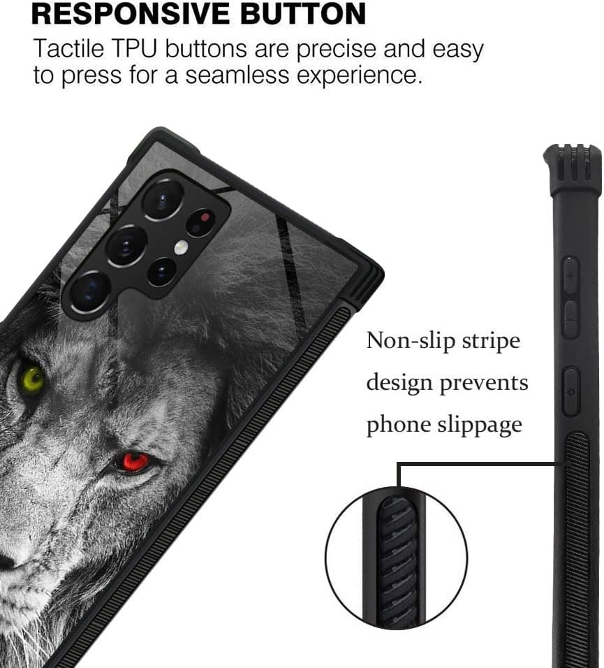 ZHEGAILIAN Funda compatible con Samsung Galaxy S23 Ultra, funda de León malvado para Samsung Galaxy S23 Ultra, funda para hombres y niños,
