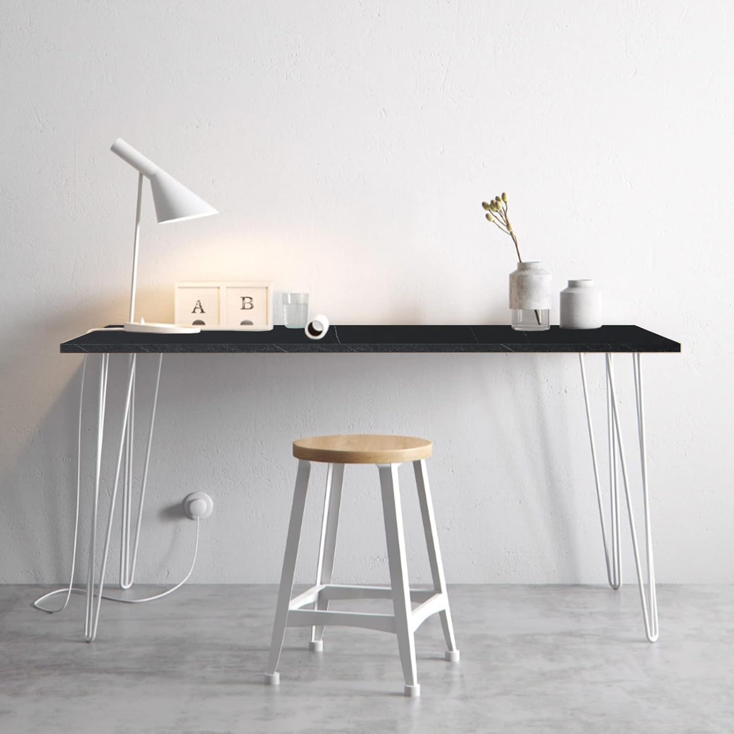 Kaboon Mesa universal de 40 x 18 pulgadas, mesa sólida de melamina de una pieza, escritorio doble en L, escritorio flotante para bricolaje, hogar y