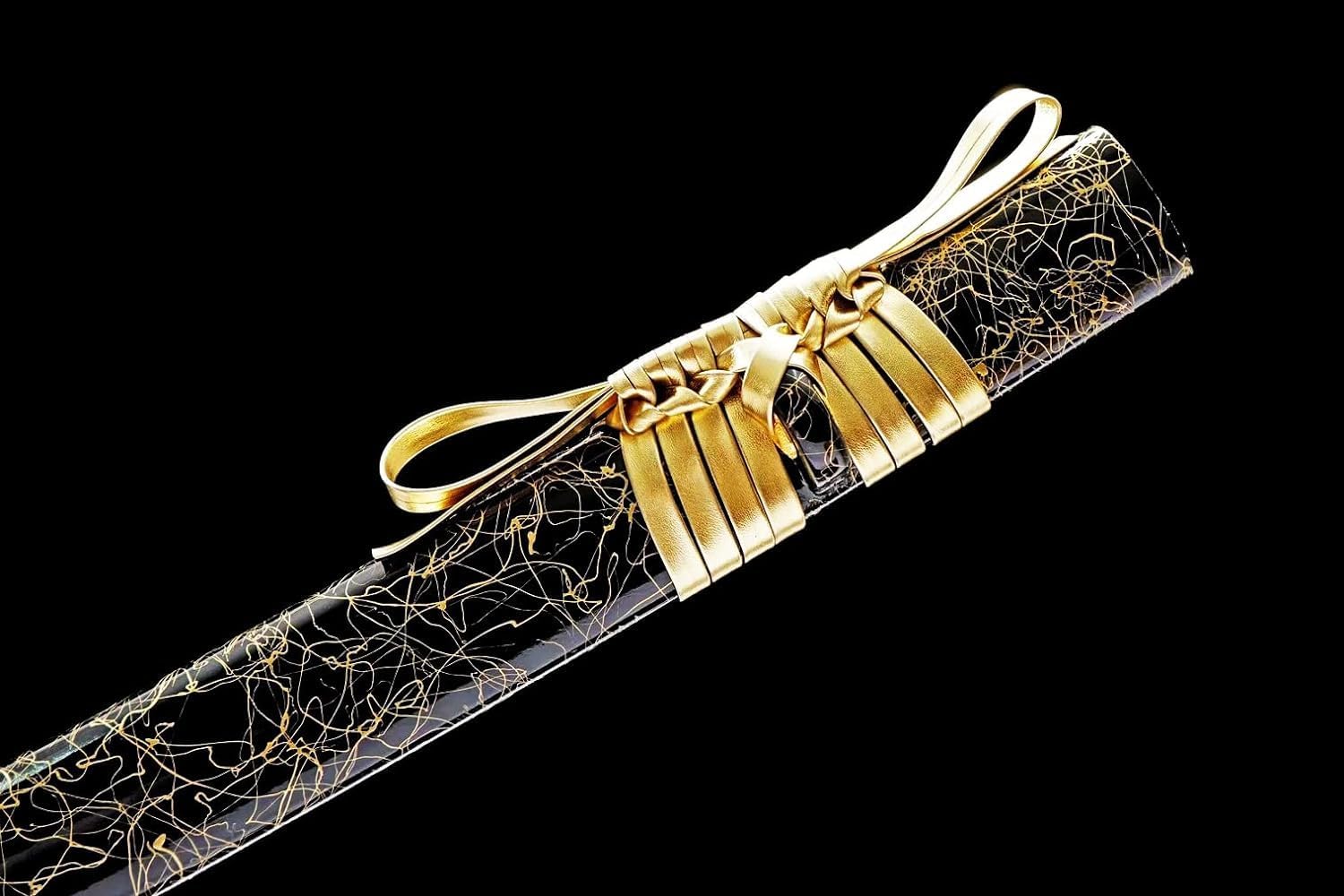 Espada samurái japonesa T1095 forjada a mano de acero de alto carbono, Katana negra y morada, hoja de espiga completa, lista para combatir