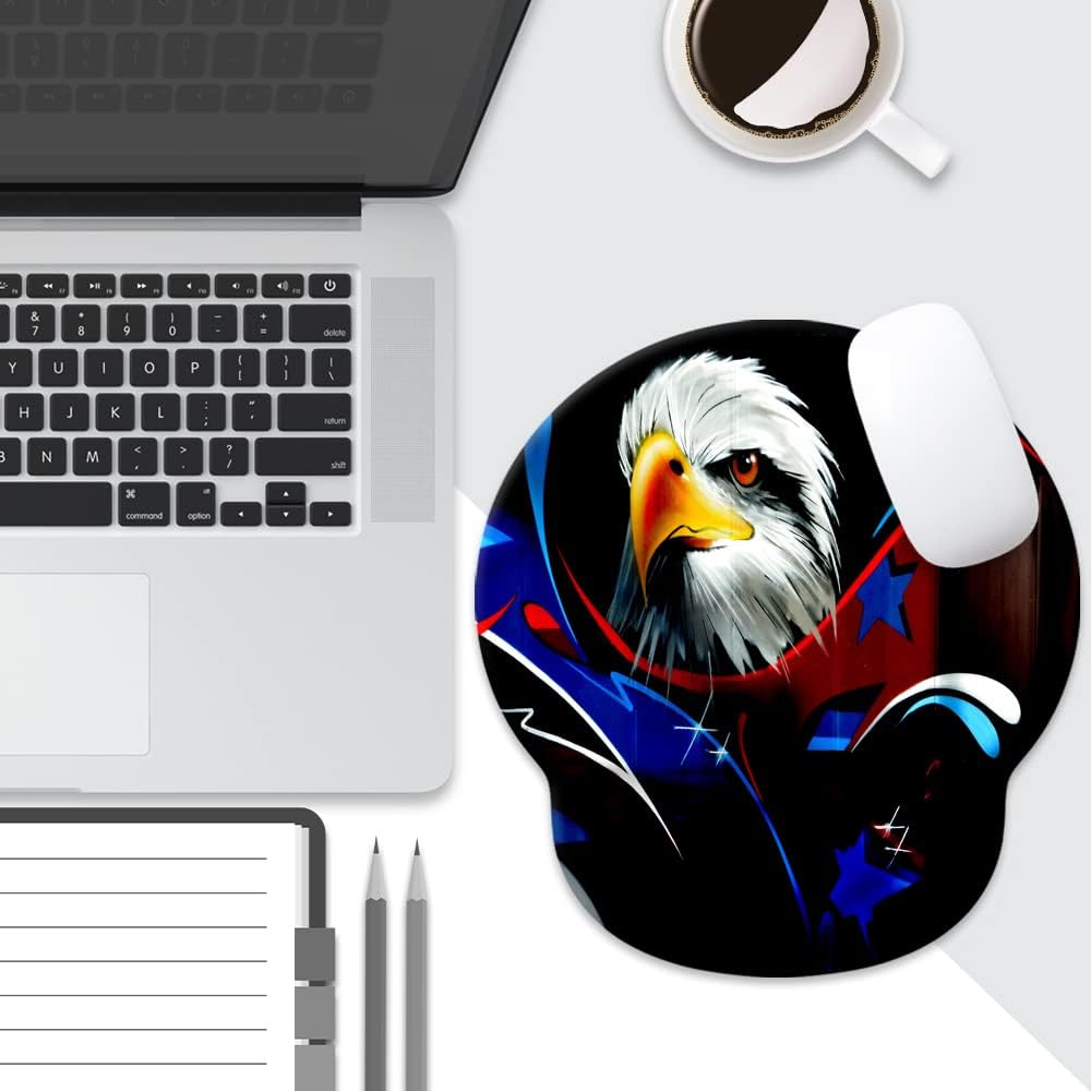 Eagle – Alfombrilla para mouse con soporte para reposamuñecas, cómoda almohadilla para reposamuñecas con base de goma antideslizante y soporte de