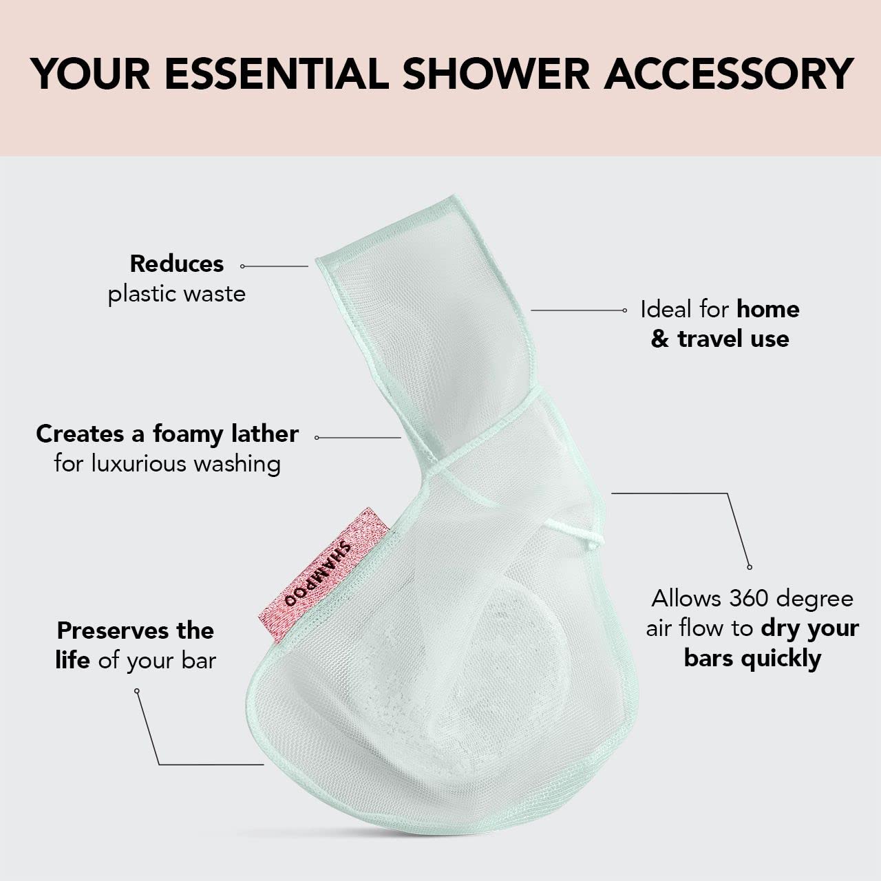 Kitsch Barra de champú de árbol de té y menta y botella gratis bolsa de jabón de belleza con descuento