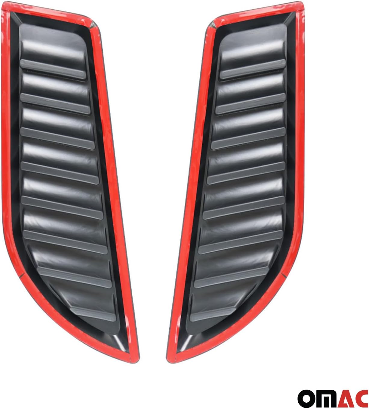OMAC Cuchara decorativa de capó de entrada de flujo de aire para Chevy Silverado 2017-2019, cubierta de ventilación de capó, 2 piezas, color negro