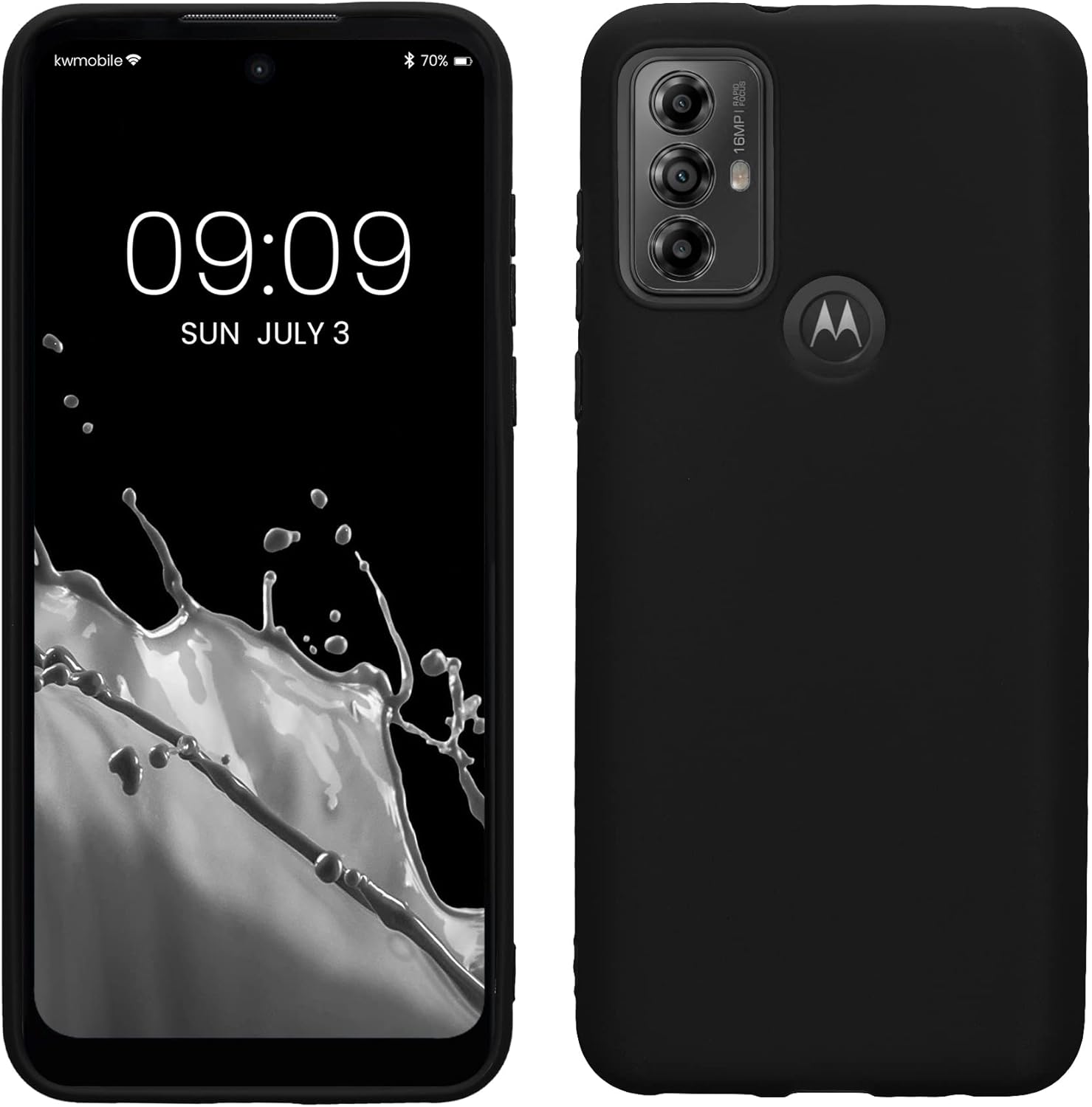kwmobile Funda compatible con Motorola Moto G Play (2023) – Funda protectora de silicona TPU suave y delgada – Negro mate
