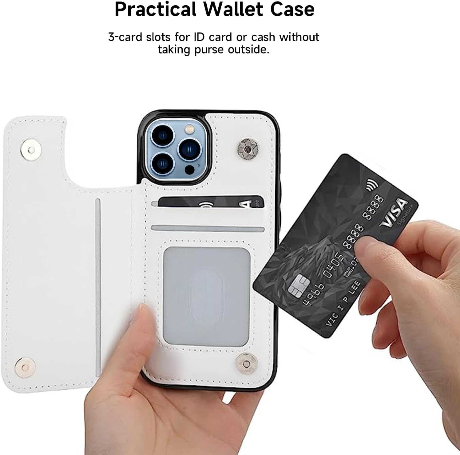 Funda tipo cartera personalizada para iPhone X, Xr, XS, 11 12 13 14 15 Pro Max, SE 2022SE, soporte elegante personalizado para teléfono con ranuras