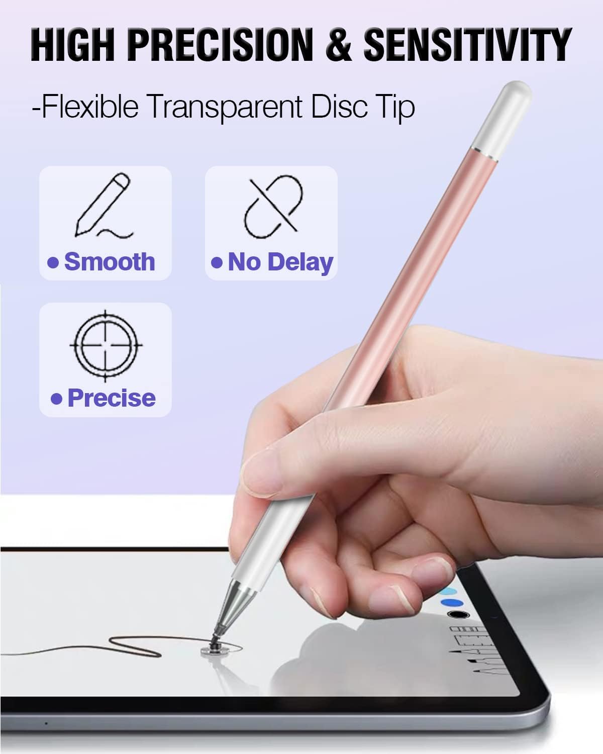 Lápiz óptico para pantallas táctiles, 2 en 1, lápiz capacitivo universal de alta precisión para iPad, compatible con Apple, iPhone, iPad, Android,