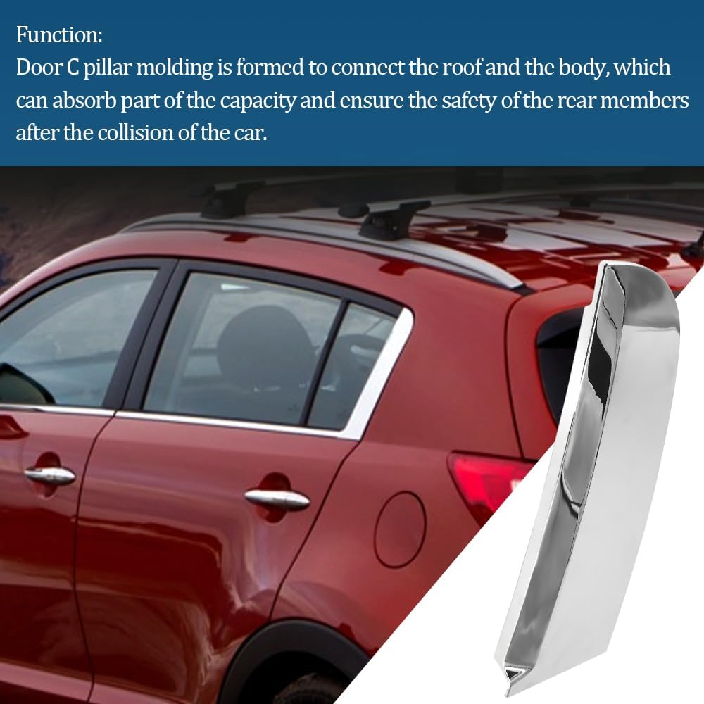 Moldeo de embellecimiento del pilar C de la puerta trasera izquierda se adapta a KIA Sportage 2011-2016 reemplaza 83270-3W010 (cromo trasero