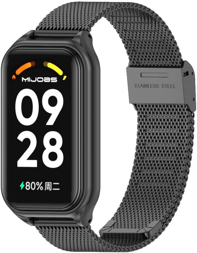 MIJOBS Correa para Xiaomi Smart Band 8 ActiveRedmi Smart Band 2 Aleación de zinc Reemplazo de la correa de reloj para Xiaomi Mi Band 8 Active