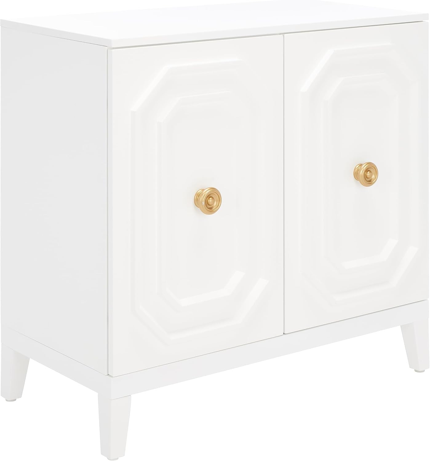 SAFAVIEH Home Collection Riya – Armario de almacenamiento contemporáneo de 2 puertas, color blanco