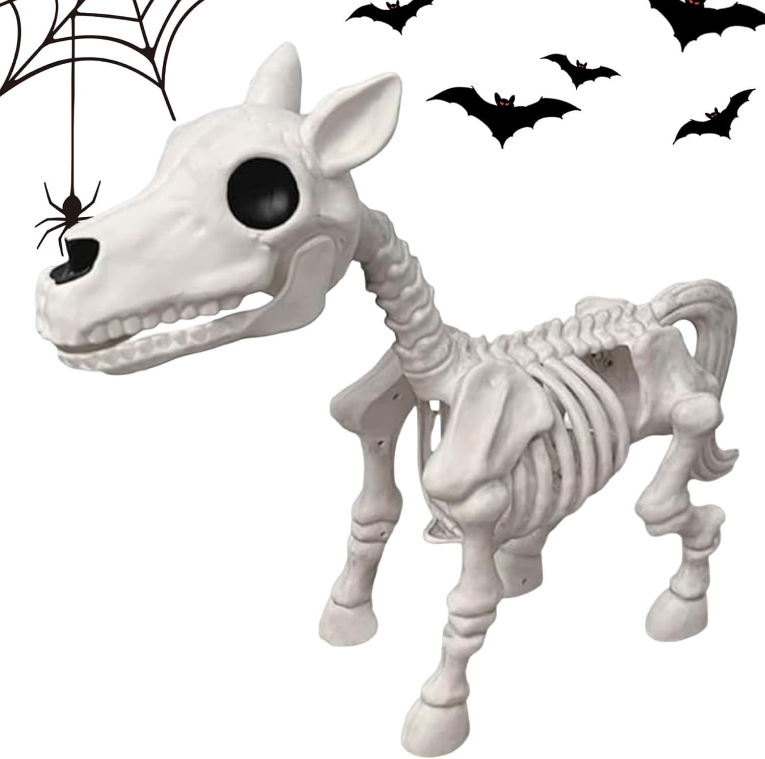 Esqueleto de Halloween, caballo de esqueleto para decoraciones de Halloween al aire libre e interior, 6.7 x 5.9 x 3.5 pulgadas, decoración de