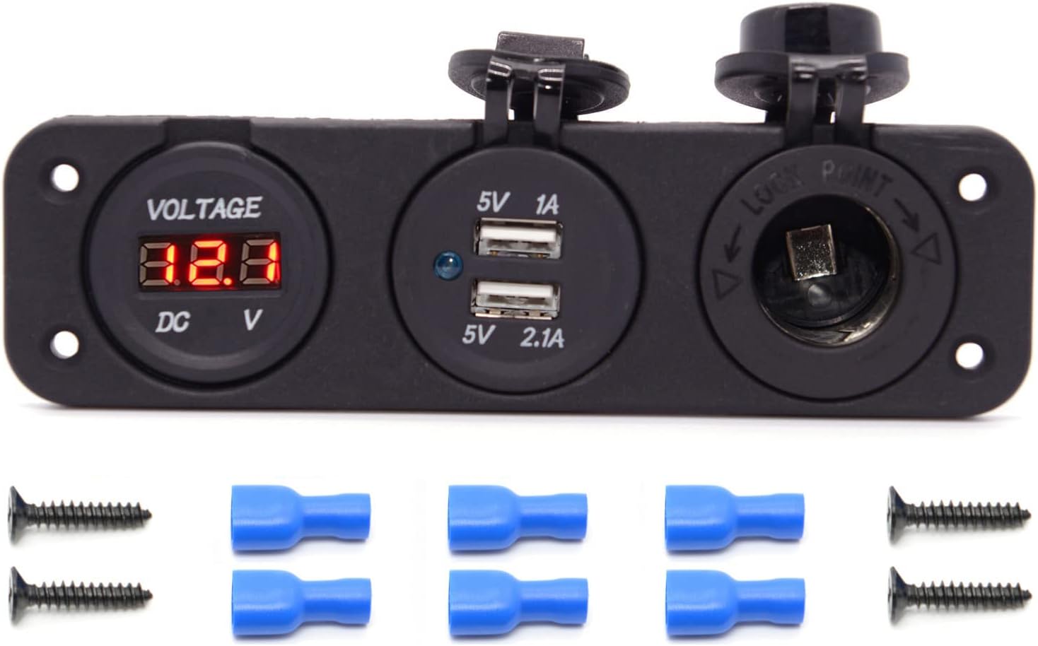 Cllena interruptores basculantes para camiones y autos, interruptor LED, 3 pines, control de apagadoencendido, 12V (luz azul)