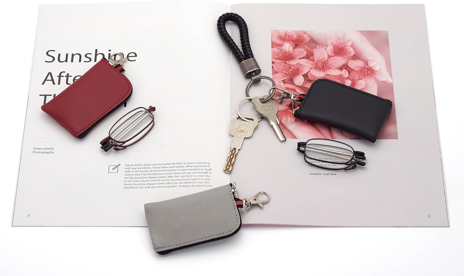 Gafas de lectura plegables, llavero para lectores de bolsas, compactos, fáciles de transportar