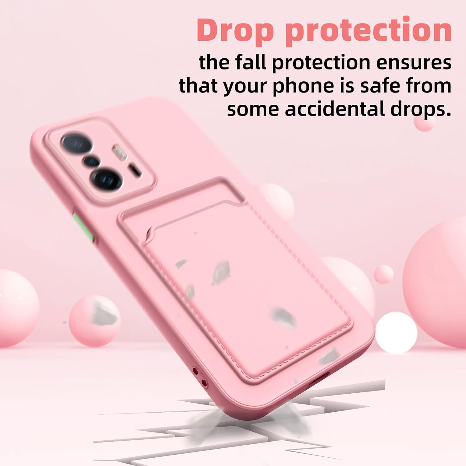 Funda para Xiaomi Mi 11T, Xiaomi 11T Pro con ranura minimalista para tarjeta de crédito TPU suave TPU silicona resistente a los arañazos delgada