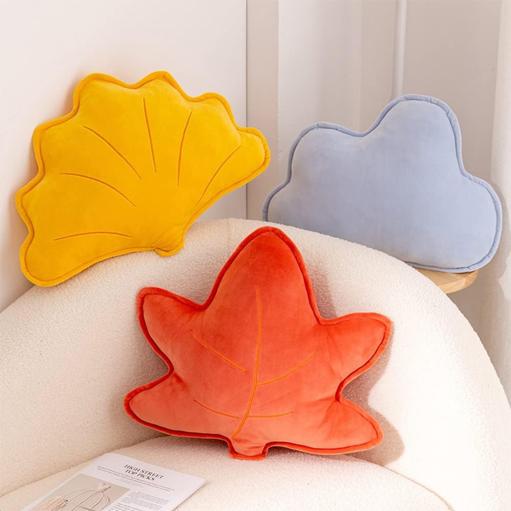 Almohada 3D de felpa para plantas, cojín decorativo para cama, sofá, silla, hogar, oficina, regalo temático, accesorios para fotos (hoja de arce)
