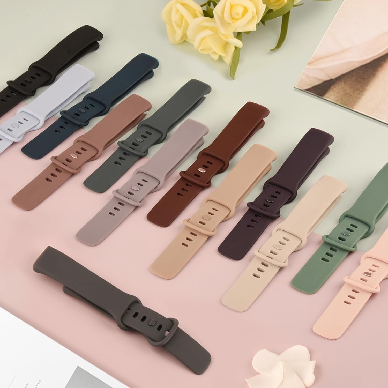 Tobfit Bandas de silicona compatibles con Fitbit Charge 6  Fitbit Charge 5 bandas para mujeres y hombres, correas de repuesto deportivas clásicas