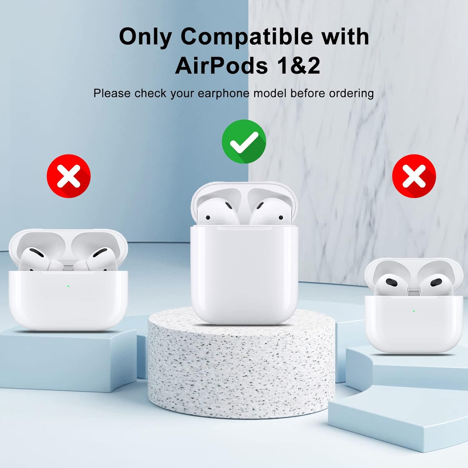 Funda compatible con AirPods, funda de silicona suave con patrón de corazón dorado para AirPods de 2 y 1 generación, con llavero de letra A-Z con
