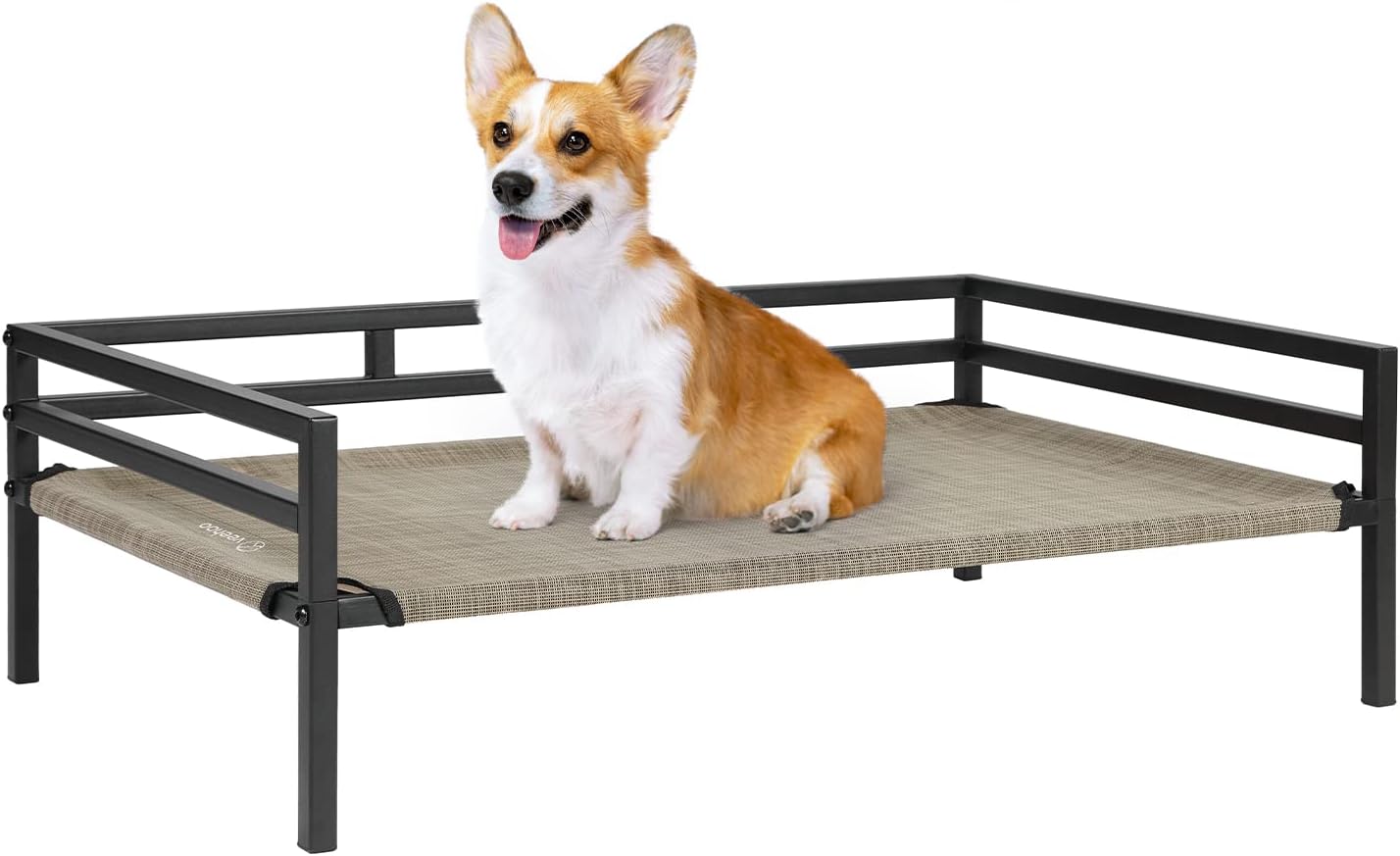 Veehoo Cama elevada de metal para perros, catre elevado para mascotas con malla de textileno lavable a prueba de mordidas, patas antideslizantes y