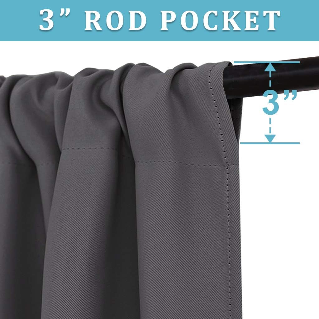 RYB HOME Cortinas opacas de 63 pulgadas de largo, aislamiento de ahorro de energía, persianas grandes para ventana, para dormitorio, sala de estar,