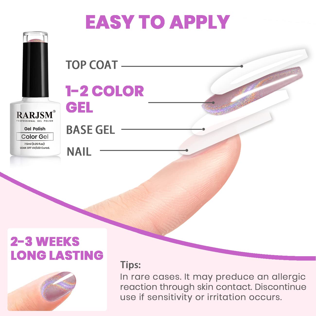 RARJSM Esmalte de uñas de gel de ojo de gato, gel magnético con purpurina de Galaxy Chameleon, color rosa, holográfico, para remojar con LED UV,