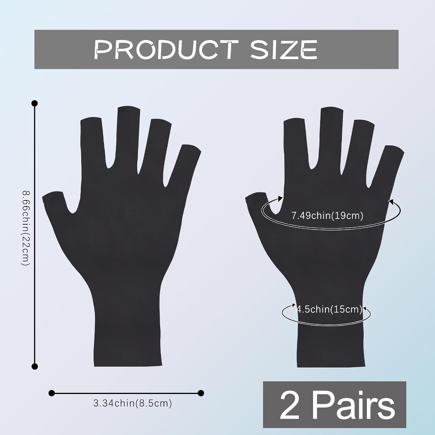 4 unidades (2 pares) de guantes UV para uñas guantes anti UV UPF 50+ para lámpara de uñas de gel, guantes de protección para manicuras y cuidado de