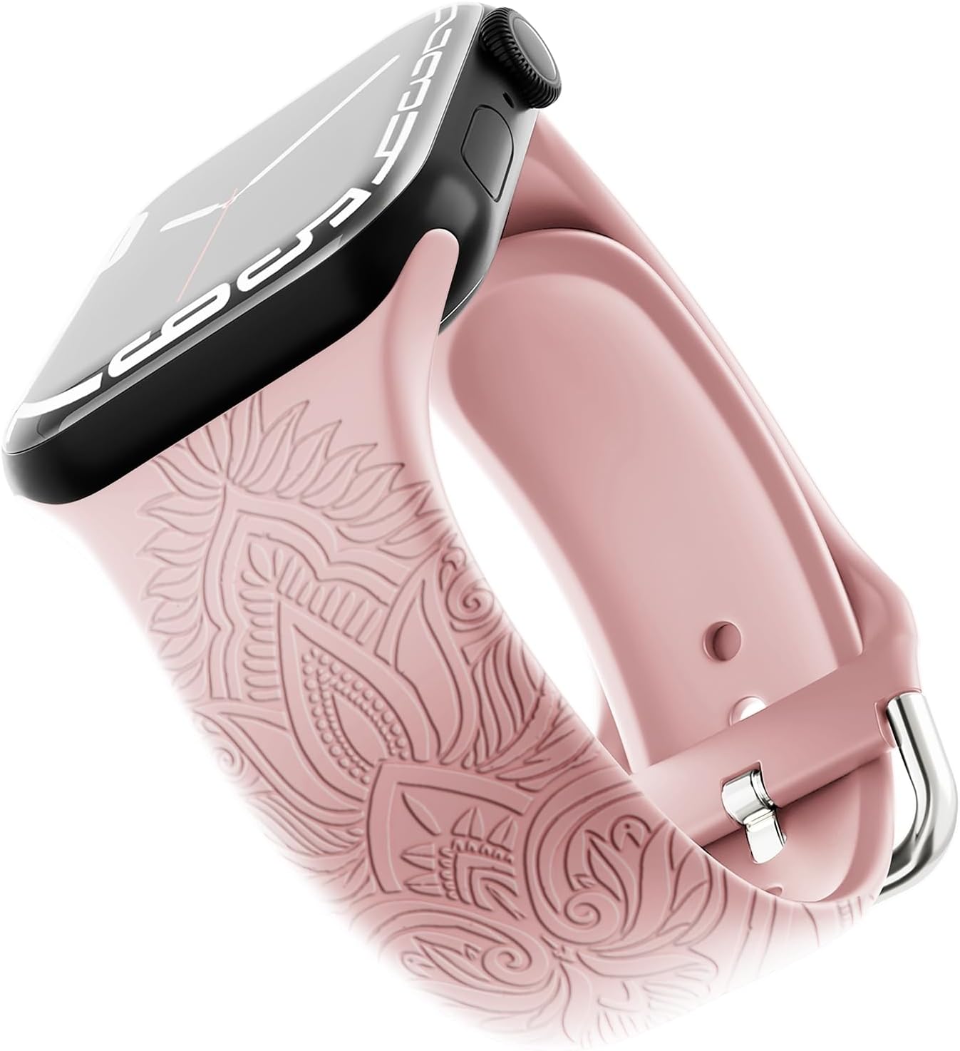 Vporui Correas grabadas de estilo chino compatibles con correas de Apple Watch de 1.496 in 1.575 in 1.614 in 1.654 in 1.732 in 1.772 in 1.929 in