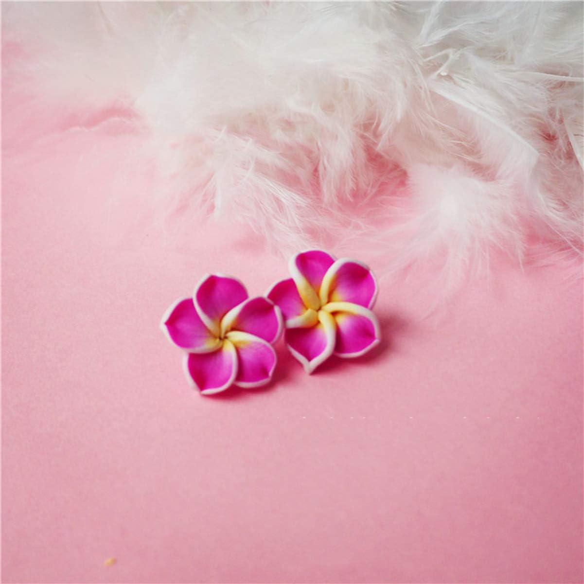 Healifty Accesorios de girasol, 20 unidades, arcilla polimérica, espaciador de flores de plumeria, cuentas sueltas, abalorios florales para hacer