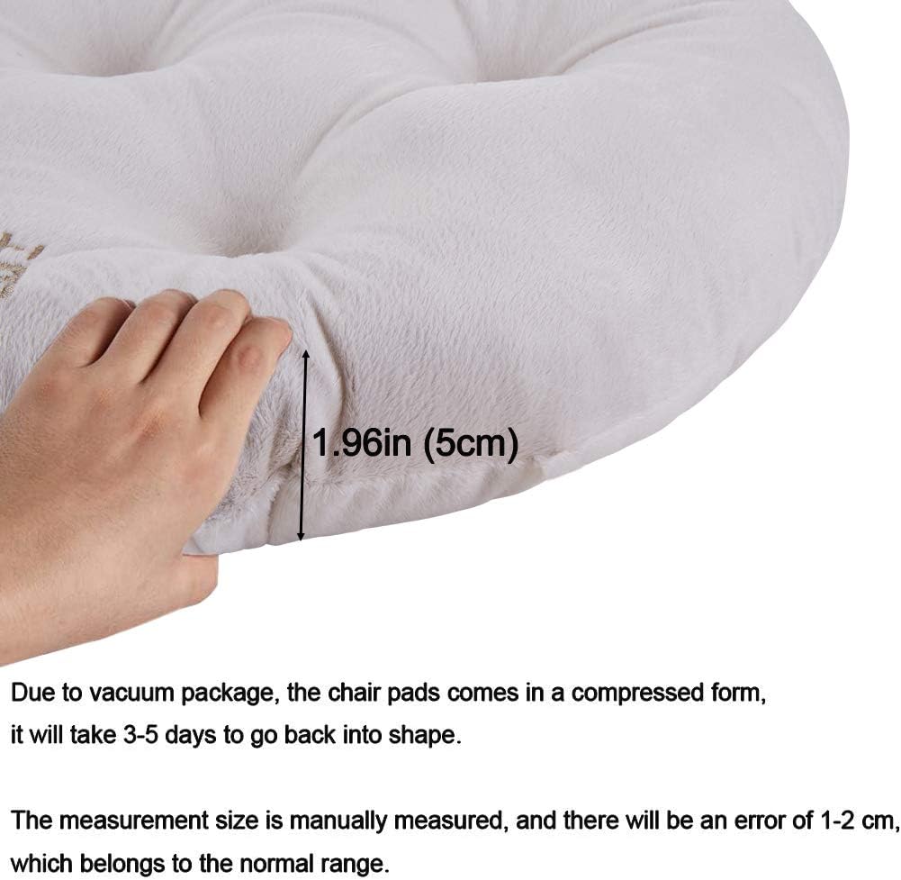 Big Hippo Almohadillas para silla con lazos, suaves y redondas de 17 pulgadas gruesas para silla, cojín de asiento para jardín, patio, hogar,