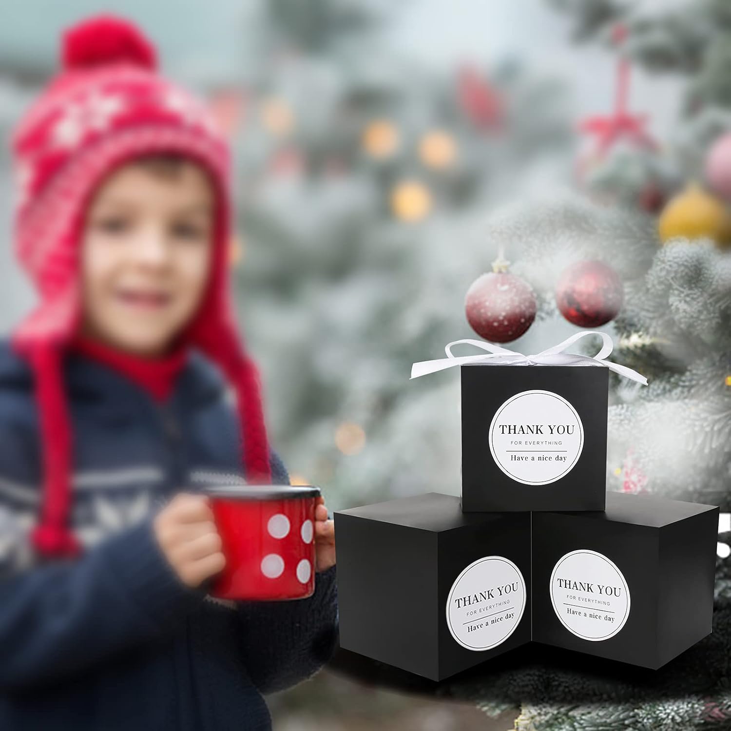 COTOPHER Paquete de 60 cajas de regalo pequeñas de 4 x 4 x 4 pulgadas, cajas de regalo negras con tapas para regalos, manualidades, recuerdos de