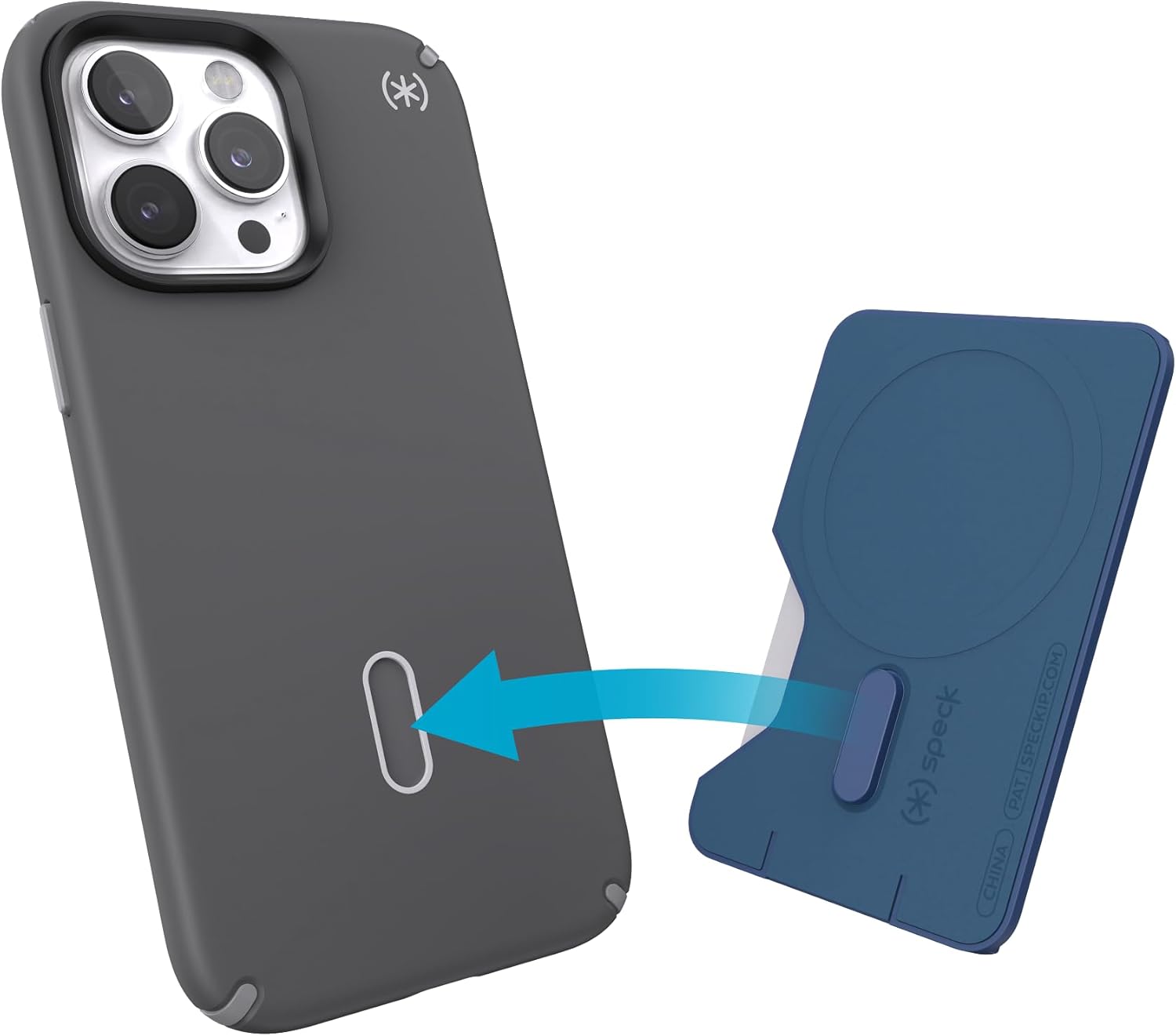 Speck Accesorio MagSafe para iPhone Wallet  Bloqueo extraíble de clicklock antideslizante  Capacidad para 1  3 tarjetas  Acabado suave al tacto,