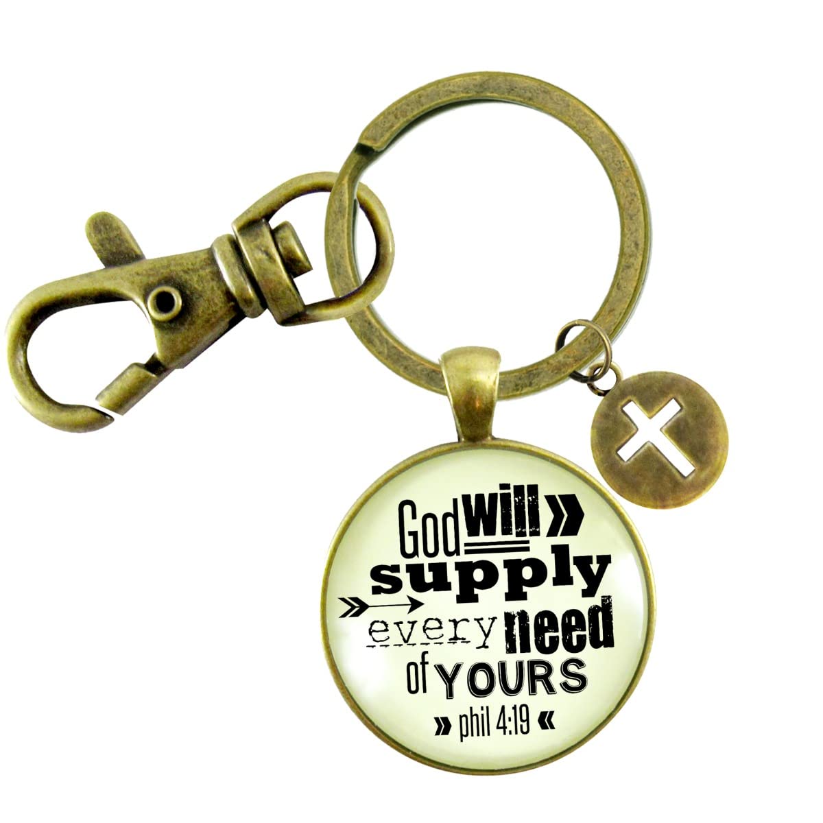 God’s Promise Keychain God Will Supply Every Need Of Yours Bold Religious Bible Quote Jewelry