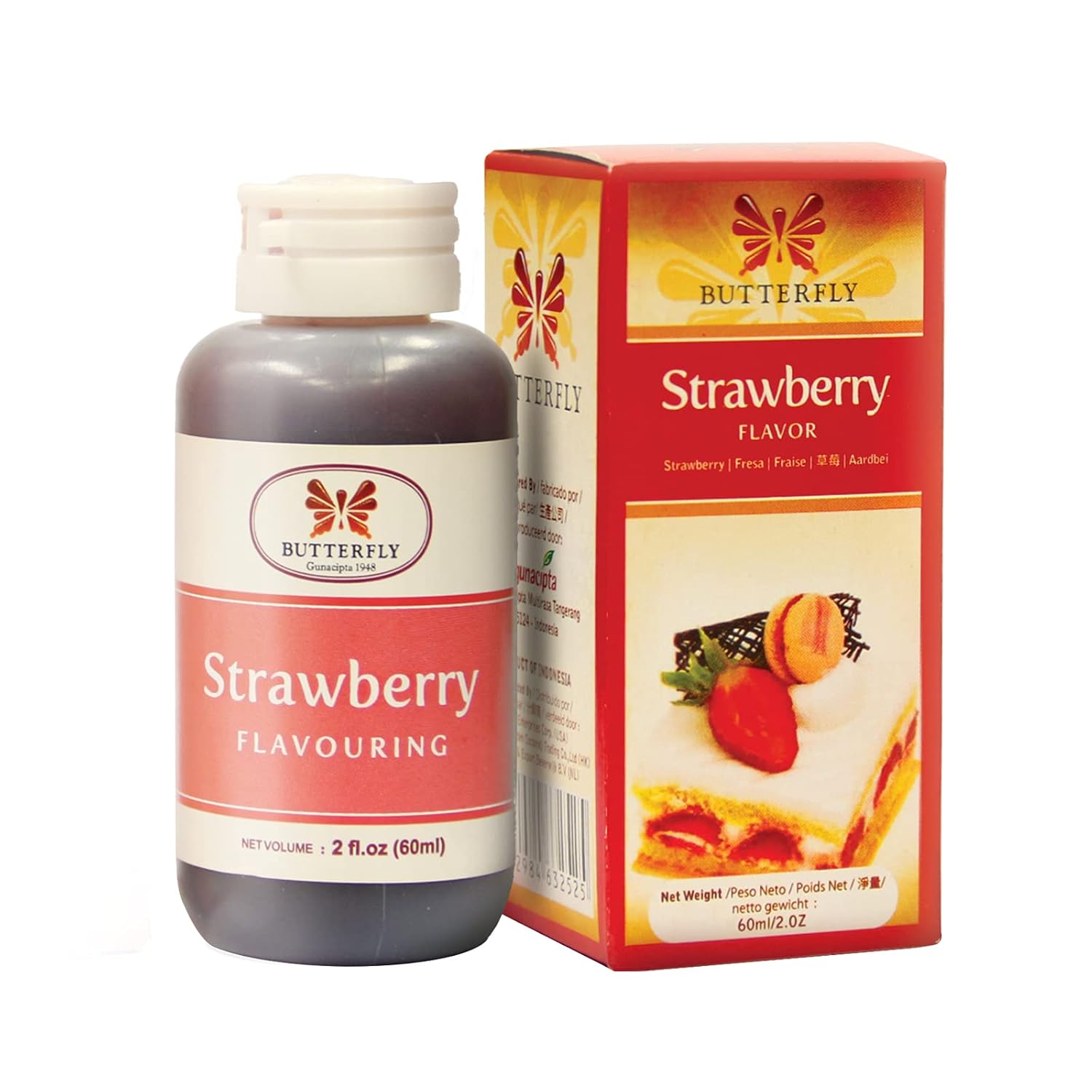 Butterfly – Pasta aromatizante, paquete de 1 (fresa, 2.0 fl oz)