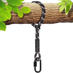 BeneLabel Cuerda de columpio de árbol, correa para colgar hamaca de árbol, mosquetón resistente, para interiores y exteriores, juego de accesorios BeneLabel Cuerda de columpio de árbol, correa para colgar hamaca de árbol, mosquetón resistente, para interiores y exteriores, juego de accesorios