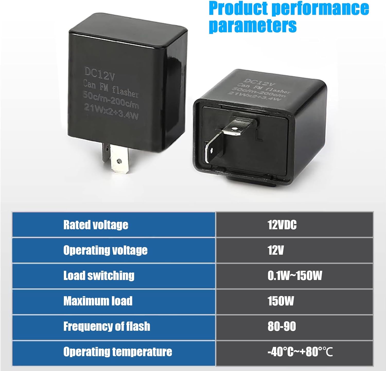 ZBGUN 4 relés intermitentes de 2 pines para automóvil, LED de 12 V de velocidad ajustable, señal de giro súper intermitente, relé de advertencia de
