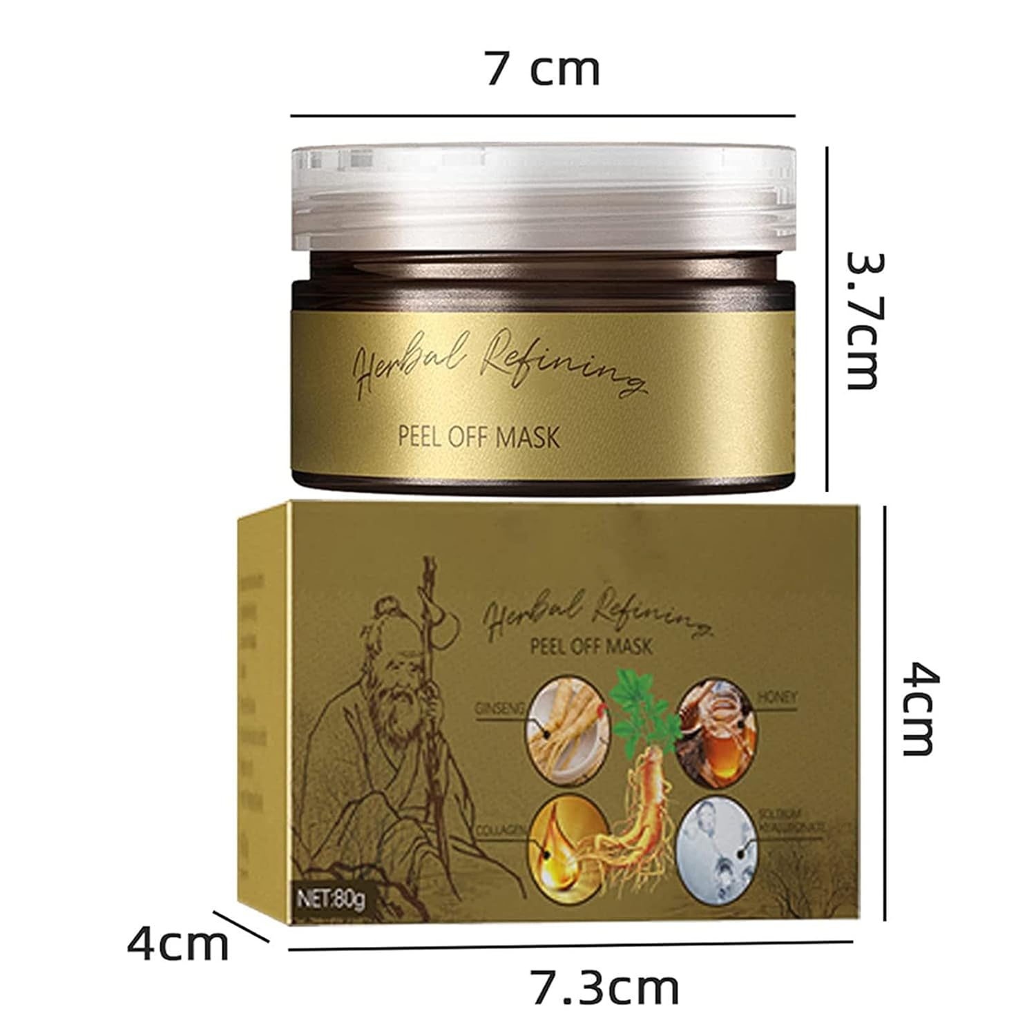 Pro-Herbal – Máscara facial de refinación despegable, mascarilla de refinación de hierbas, máscara de limpieza de puntos negros, máscara de limpieza