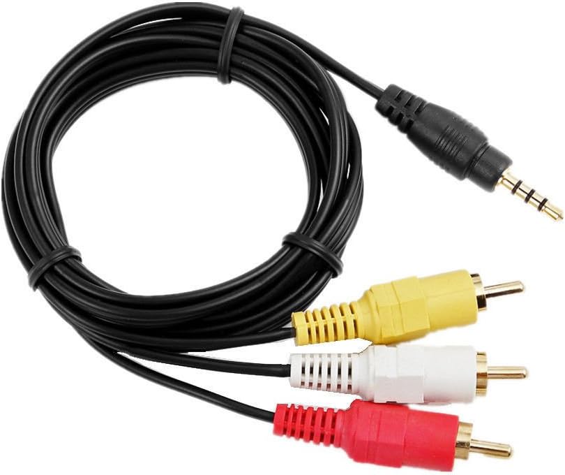 3.5mm to 3 RCA AV TV Cable, MaxLLTo Audio Video Cord Lead for Sony DCR-TRV480 DCR-TRV460 DCR-TRV360 DCR-TRV350 e – 5 Feet
