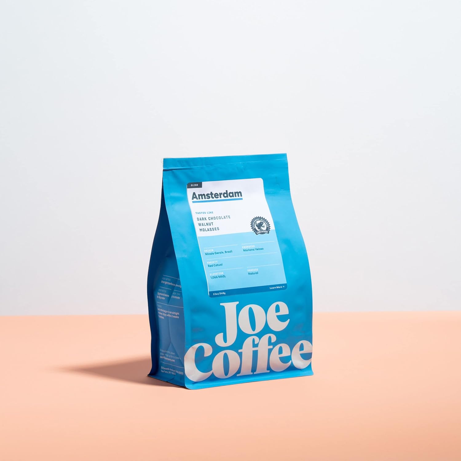 Joe Coffee Company, Amsterdam Blend, café de grano entero, bolsa de 12 onzas, tostador de NYC Specialty en lotes pequeños