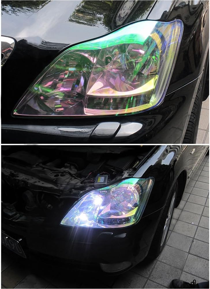 VICASKY Calcomanías de vinilo para faros delanteros de automóvil, envoltura de automóvil, calcomanías de bricolaje para luz antiniebla, película de
