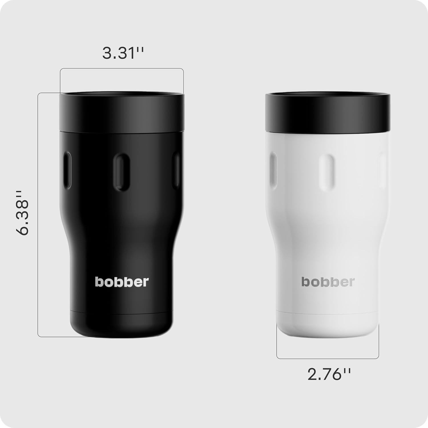 Paquete de 2 tazas de café de viaje, vasos de acero inoxidable aislados de 12 onzas con tapas 100% a prueba de fugas (negro y blanco)