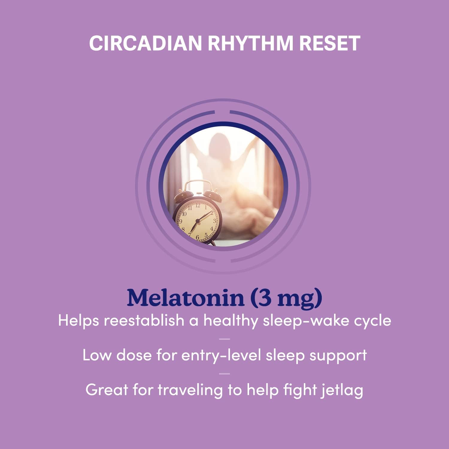 Swanson WIO melatonina 101 para un mejor sueño, relajación, apoyo del ciclo del sueño circadiano, 3 mg de melatonina, bienestar mental, botella de 4