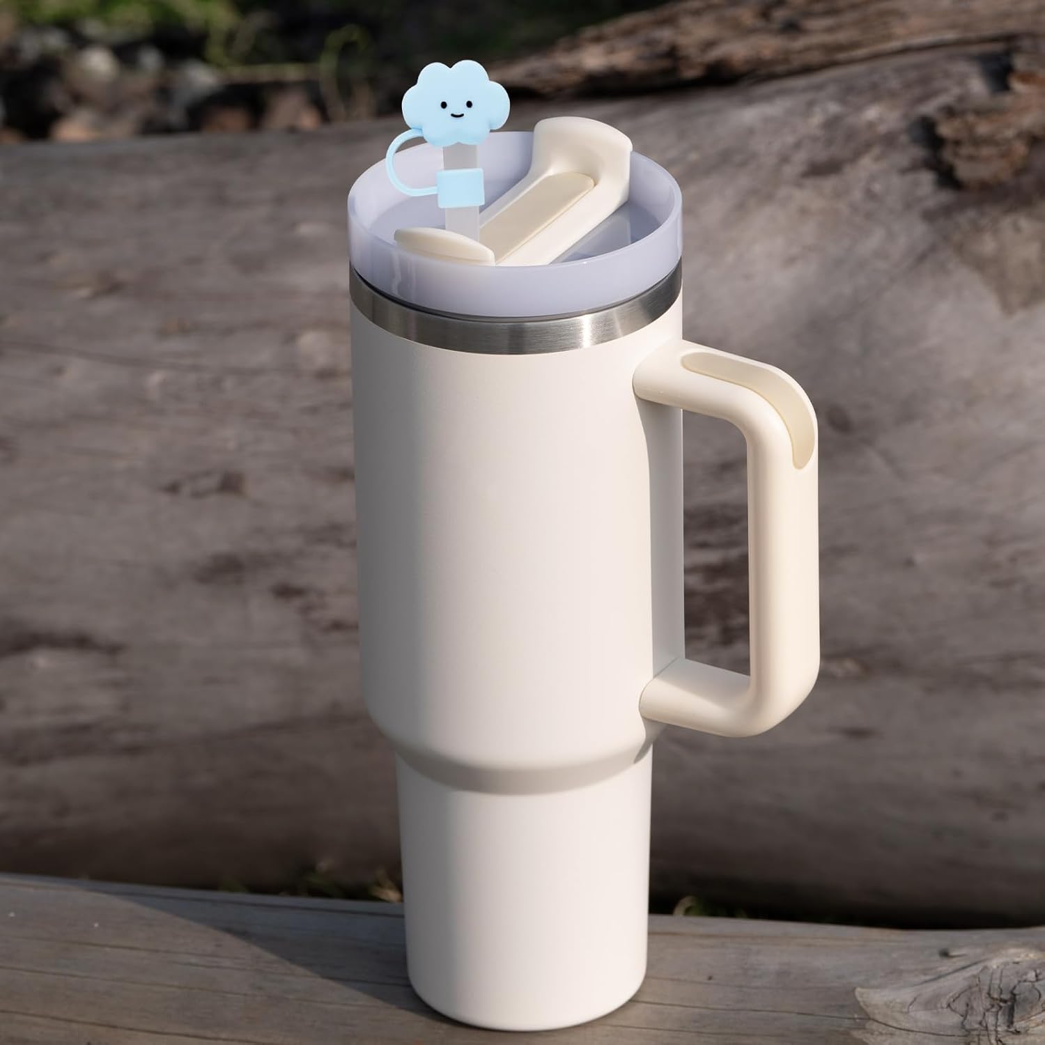 Fundas de popote de silicona para vasos Stanley, accesorios de tapa lindos compatibles con vasos de 30 y 40 onzas