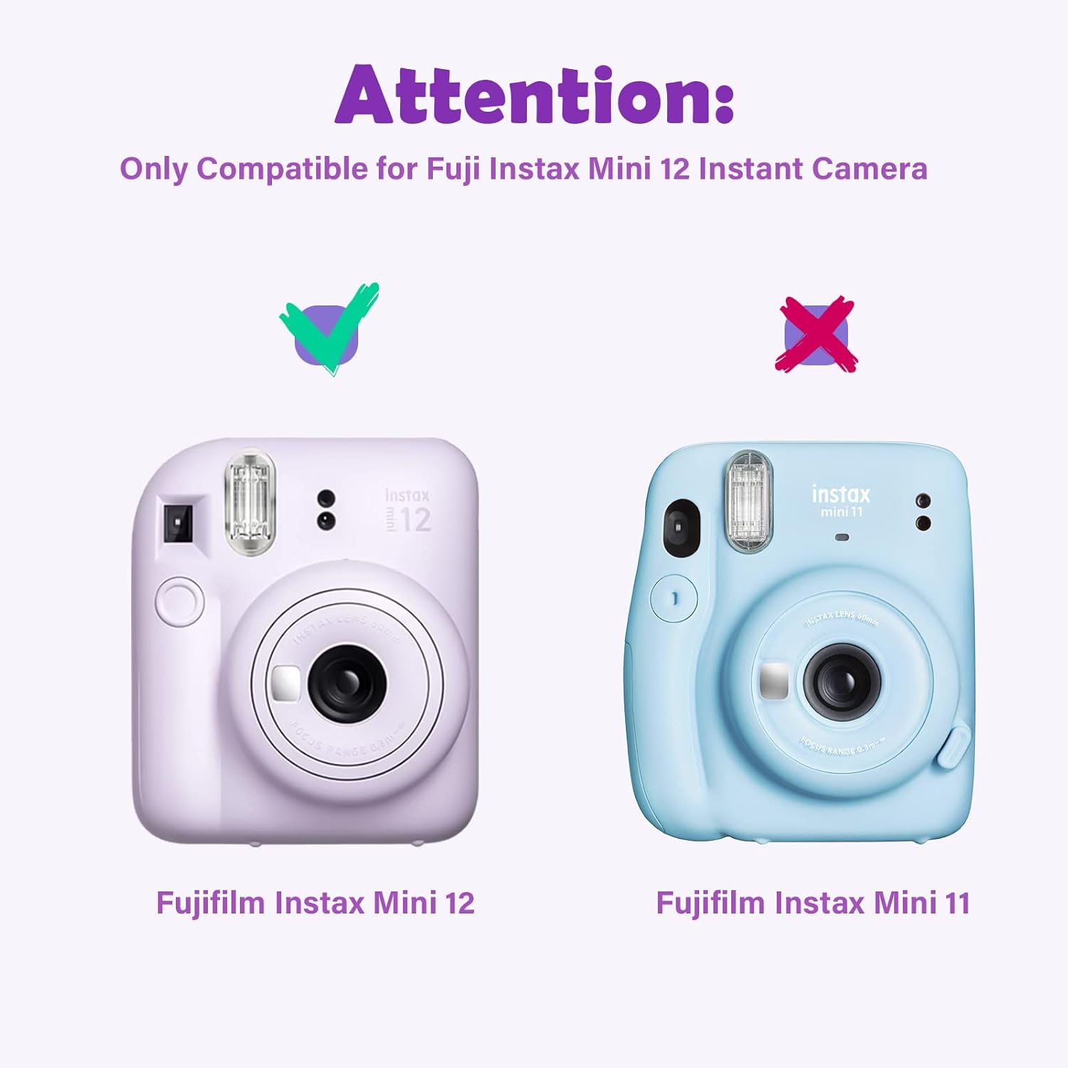 MUZIRI KINOKOO Funda protectora para Fuji Instax Mini 12, funda protectora para Fujifilm Instax Mini 12 bolsa de transporte de color sólido Bolsa de