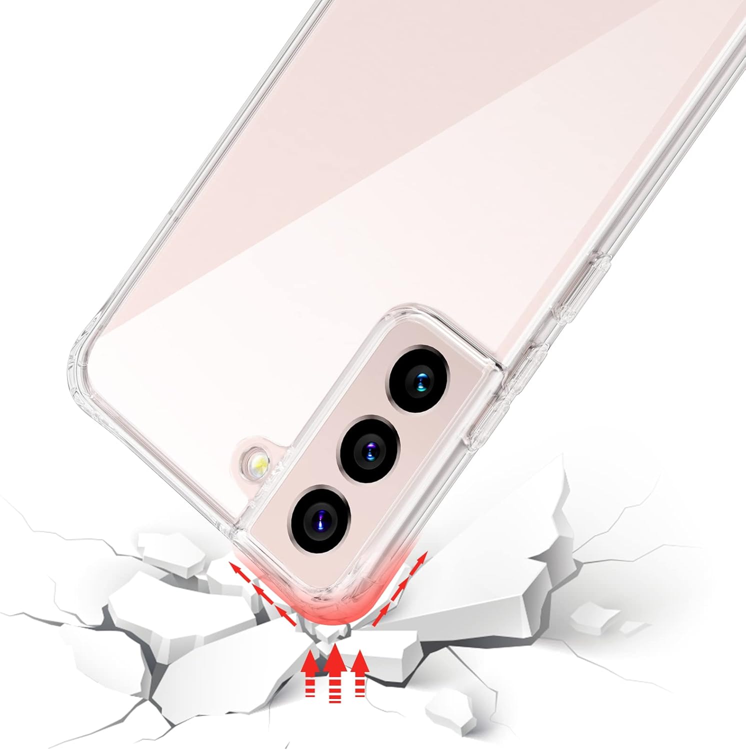 ZTOFERA Funda transparente para Samsung Galaxy S22 Plus 5G con correa ajustable para el cuello, suave y delgada, TPU a prueba de golpes, funda