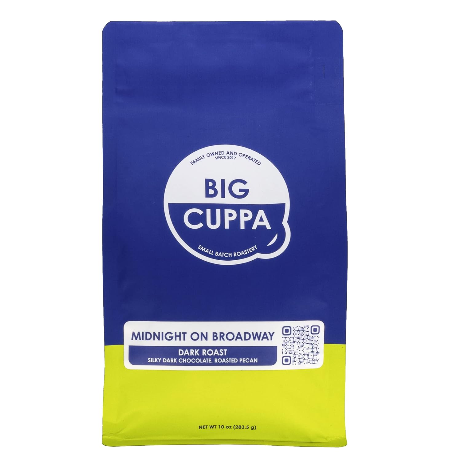 Big Cuppa – Café en grano entero – 10 oz (Midnight on Broadway – Dark Roast)