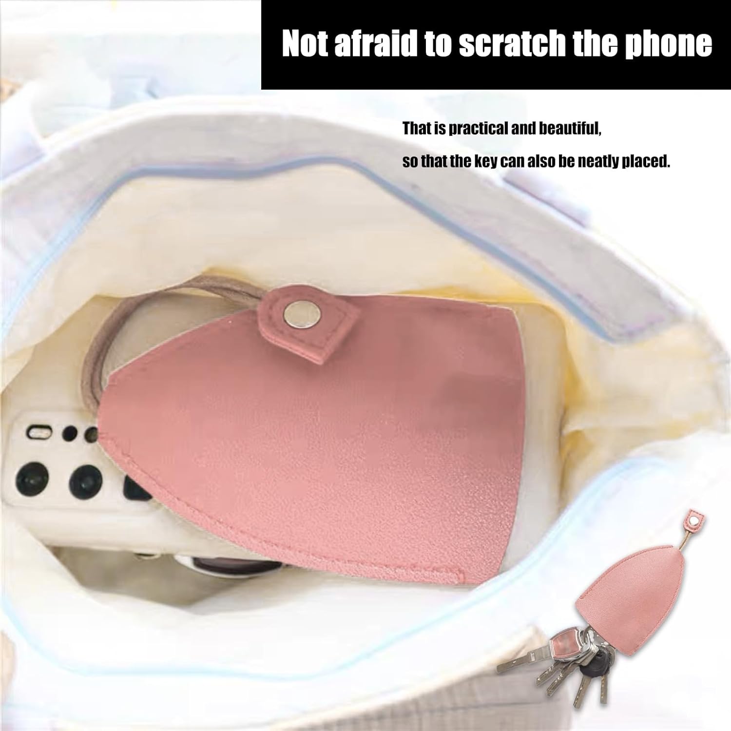 Funda protectora para llave de automóvil, de piel sintética, bolsa de almacenamiento extraíble con control remoto, adecuada para la mayoría de