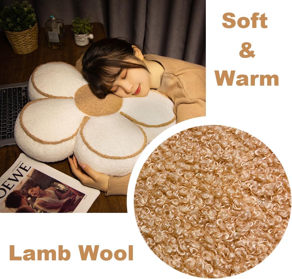 Almohada decorativa suave y decorativa para silla, cojín de suelo para asiento de silla (blanco, 19.6 pulgadas)