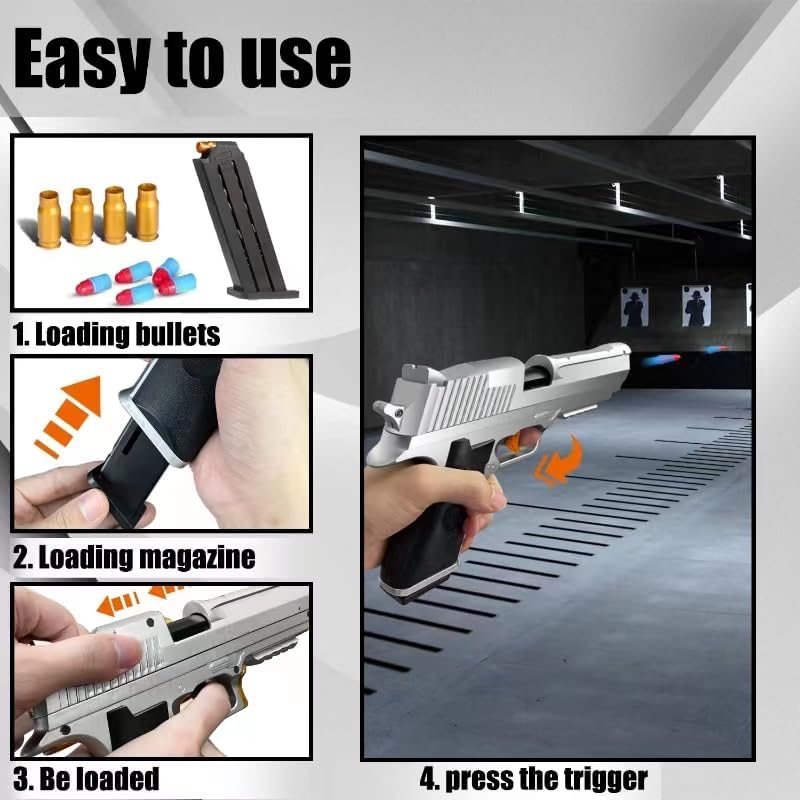Pistola de juguete balas de espuma suave, modelo educativo de pistola de juguete de bala suave, juegos de disparos de pistola de juguete para