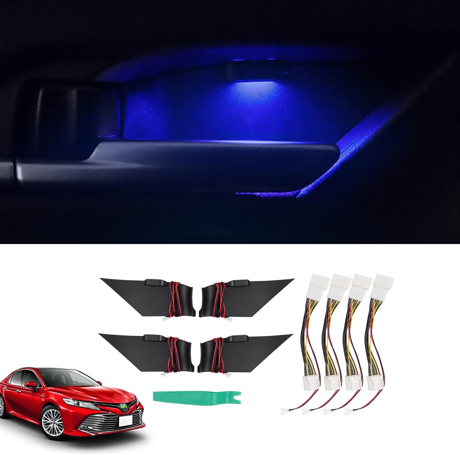 Powerty Compatible con luz LED Toyota Camry 2024 2023 2022 2021 2020 2019 2018 manija interior de la puerta cuenco, iluminación ambiental, lámpara