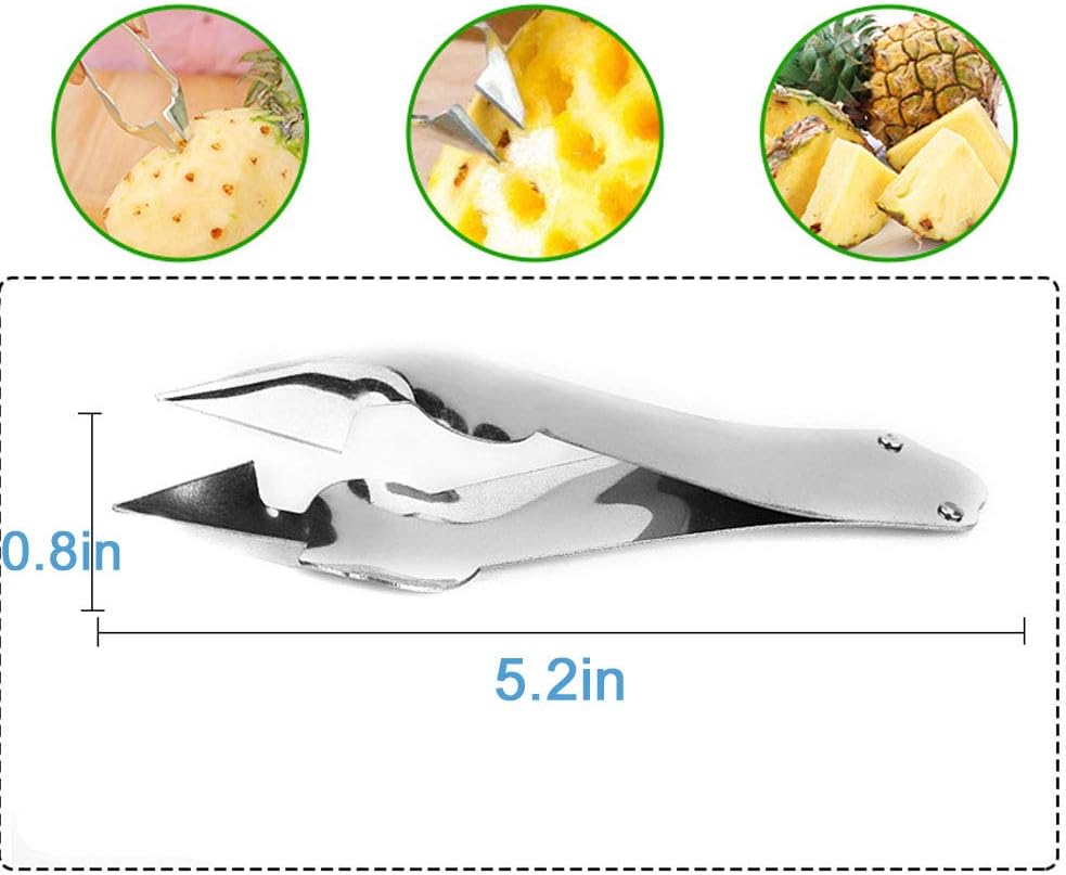 AIYAYI Práctico cortador de acero inoxidable, pelador de ojos de piña, herramientas de cocina, cuchillo de pelado, cuchillo de cepillado de