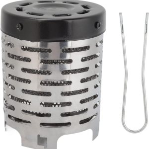 Cubierta de estufa de calefacción de acero inoxidable, cubierta de estufa de calentamiento mini calentador de camping para mochileros al aire libre Cubierta de estufa de calefacción de acero inoxidable, cubierta de estufa de calentamiento mini calentador de camping para mochileros al aire libre
