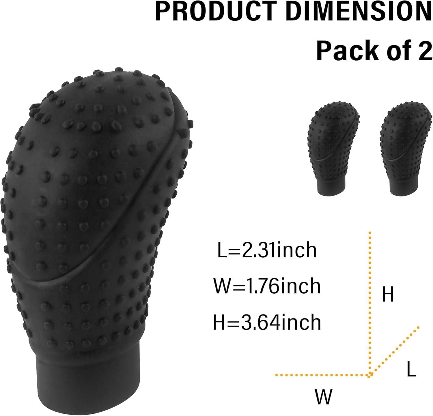 IHOTDER 2 fundas para pomos de palanca de cambios de automóvil, funda de silicona antideslizante para palanca de cambios con diseño de masaje para